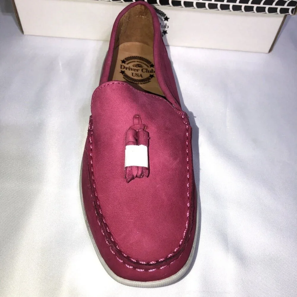 Driver Club USA Johnson Ave Pink Nubuck Leather Loafers Size 3 Little Kid/Youth